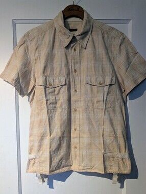 Designer Patrizia Pepe Men's Plaid Short Sleeve Button Down Shirt. Size US Large